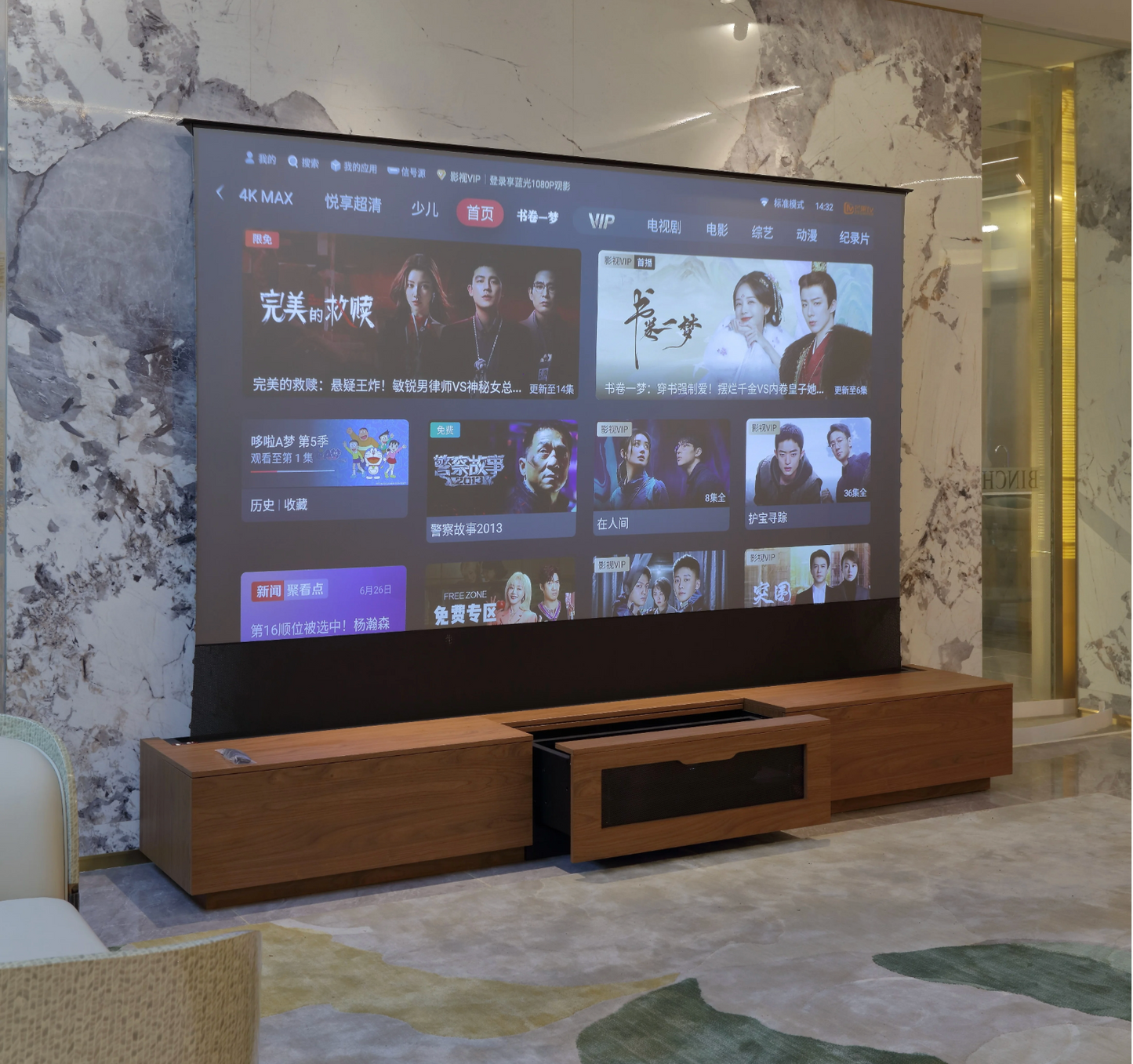 SCREENPRO szafka CD z ekranem ALR — detal konstrukcji i wykończenia | SounDemo