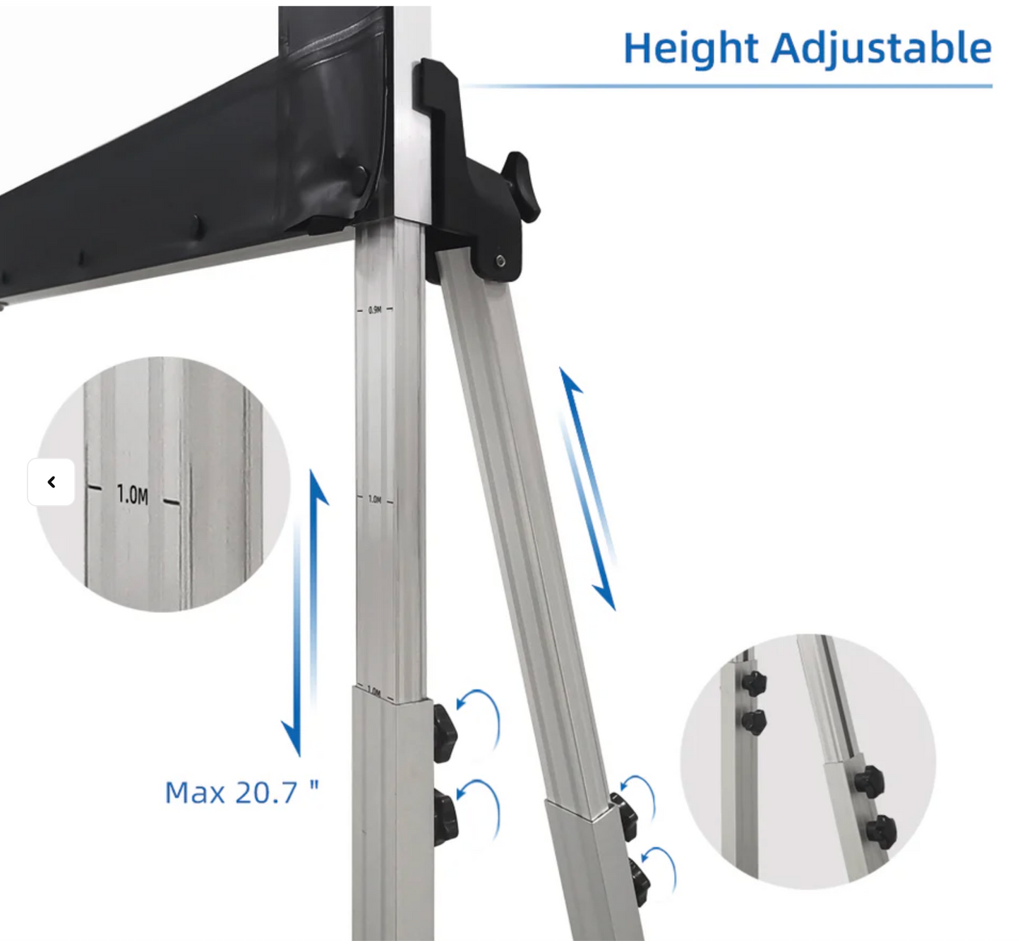 Extendable Leg 120"+ — pokrętła szybkiego blokowania, stabilność na wietrze i nierównym podłożu | SounDemo