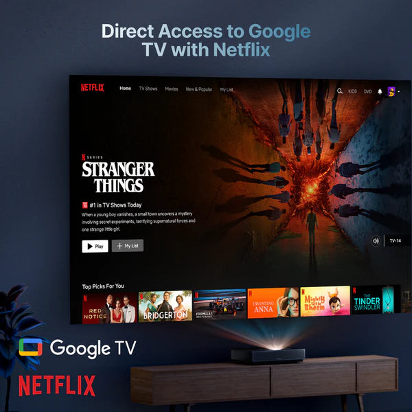 Projektor 4K Formovie Cinema Edge UST Laser - Google TV, Netflix | SounDemo