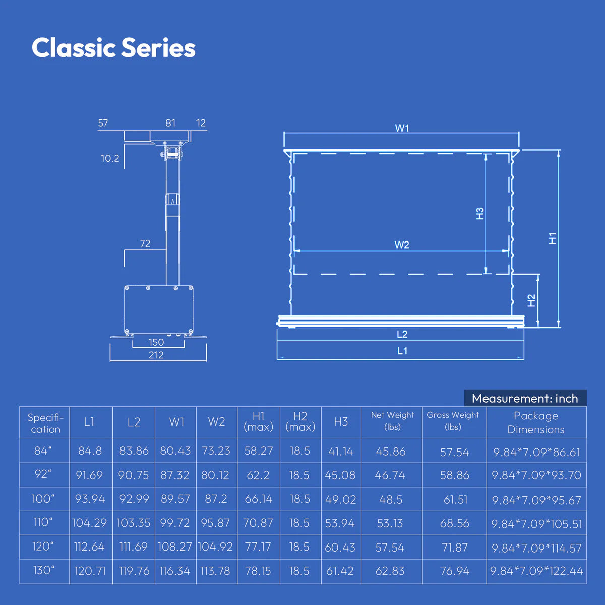 Classic CLR Floor Rising Screen | SounDemo