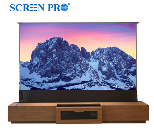 SCREENPRO zmechanizowana szafka UST ALR z ekranem — widok frontowy | SounDemo