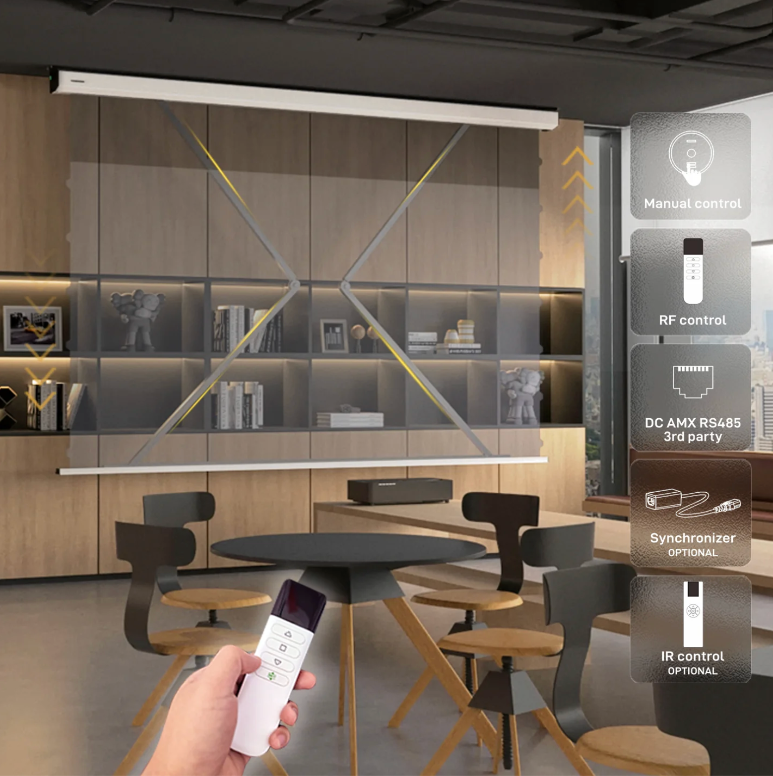 ZeroWave AW ekran ALR rozwinięty — projekcja przednia w salonie | SounDemo