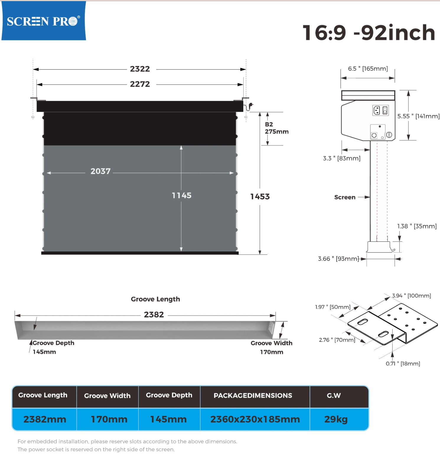 ZeroWave AW ekran ALR w sali konferencyjnej — projekcja UST | SounDemo