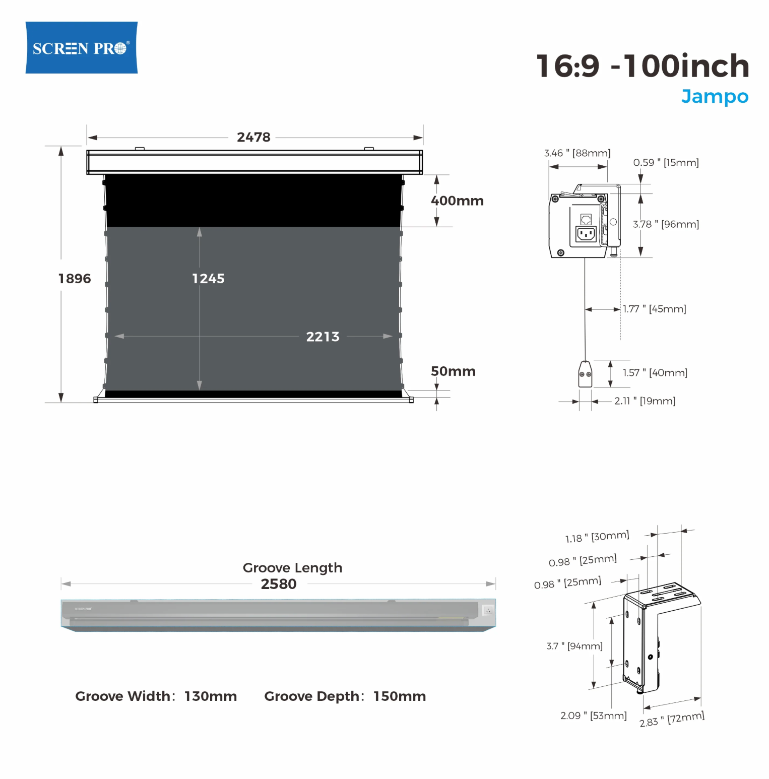 Motorized ALR Screen AJ — materiał T-Prism ALR 85% odrzucanie światła | SounDemo