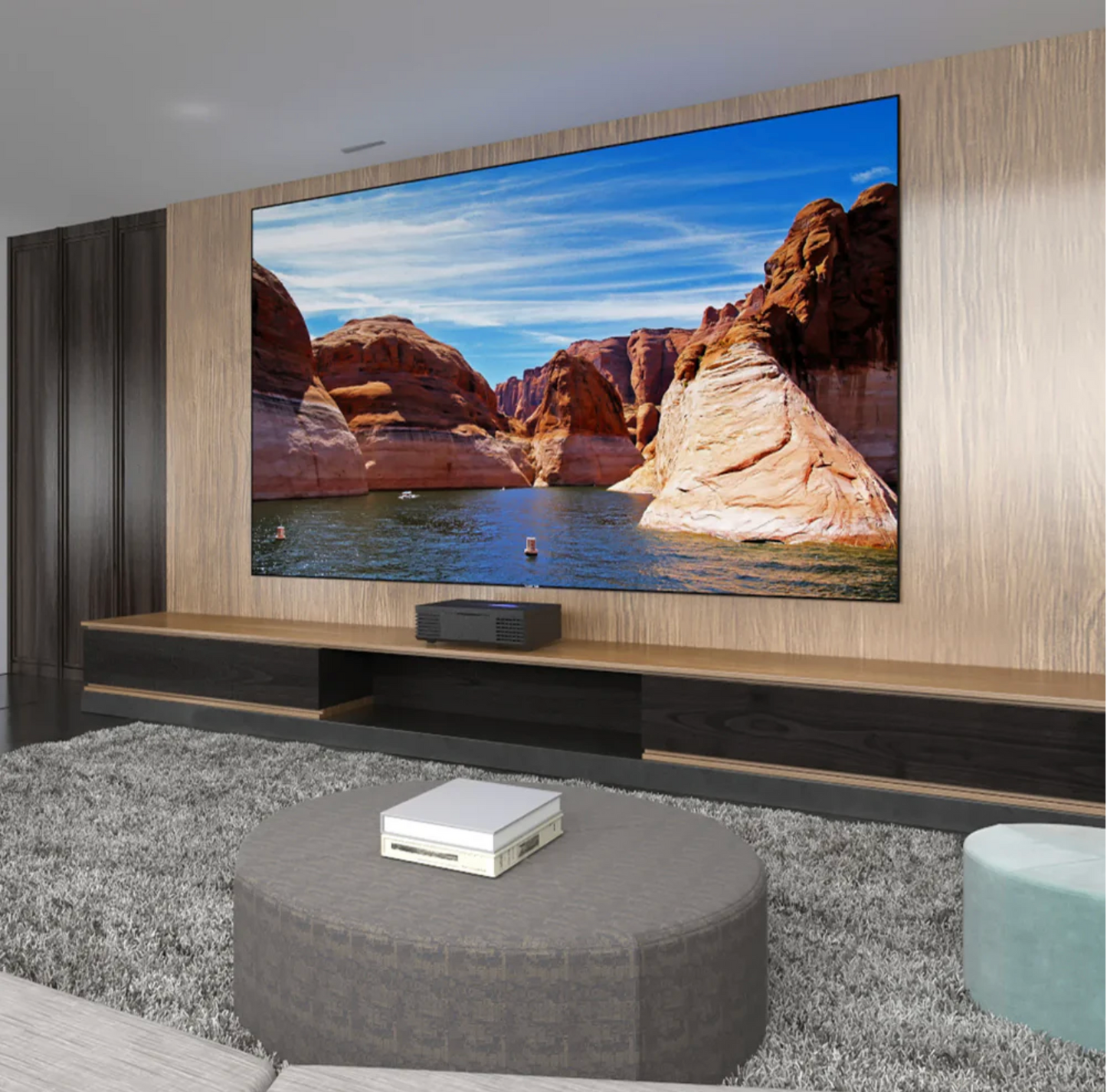 Ekran AZ UST — głębokie czernie i jasne biele w dobrze oświetlonym pomieszczeniu | SounDemo