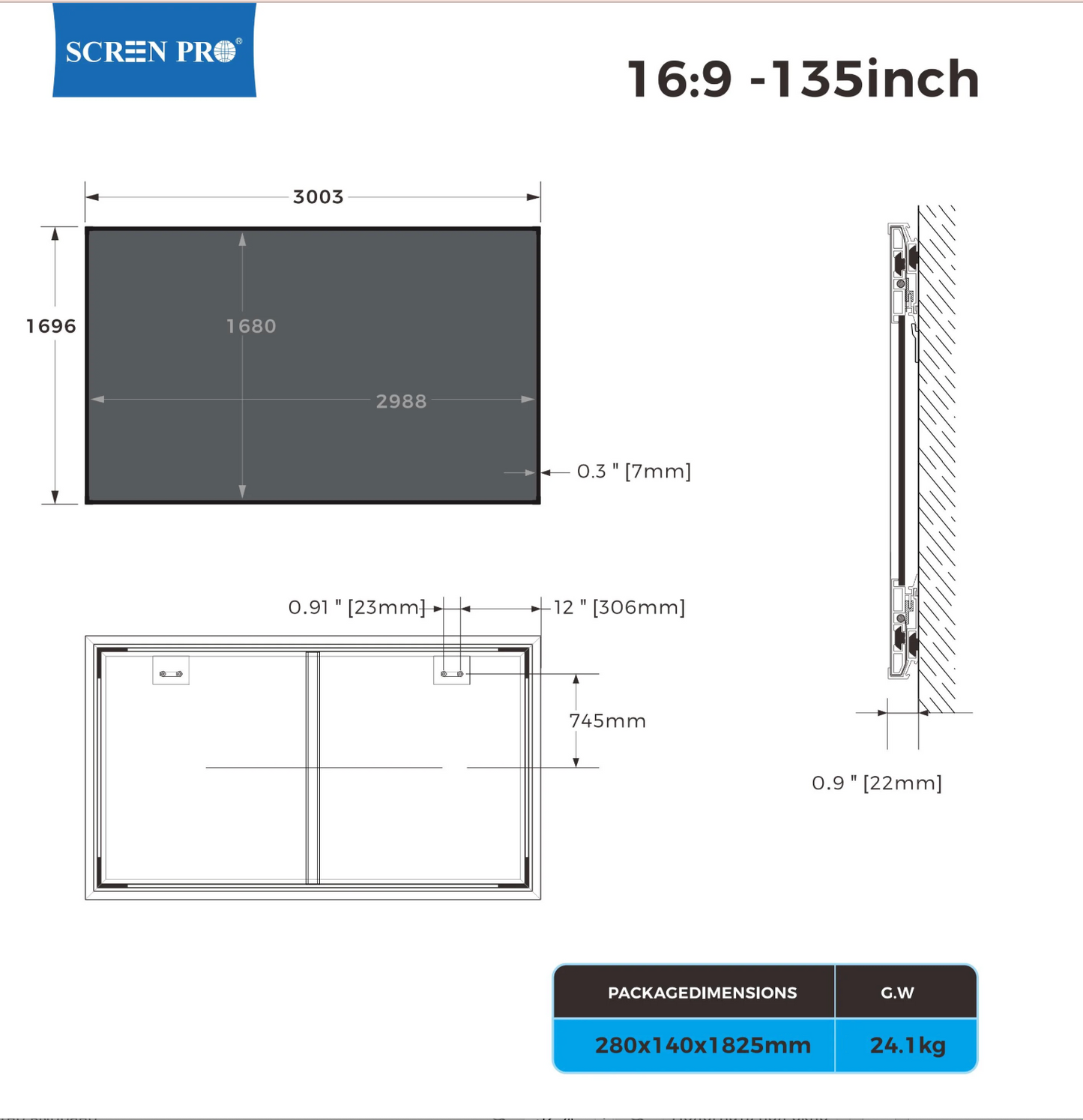 Ekran AZ ALR gotowy na 4K/8K HDR — widok całości w aranżacji wnętrza | SounDemo