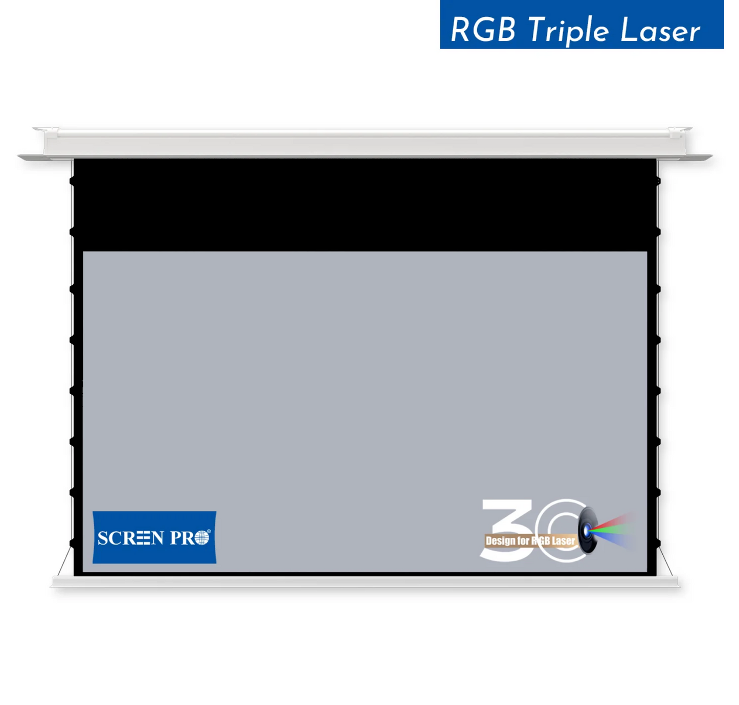 3C Series Ceiling Recessed Anti-Speckle Screen — ekran sufitowy triple laser widok frontowy | SounDemo