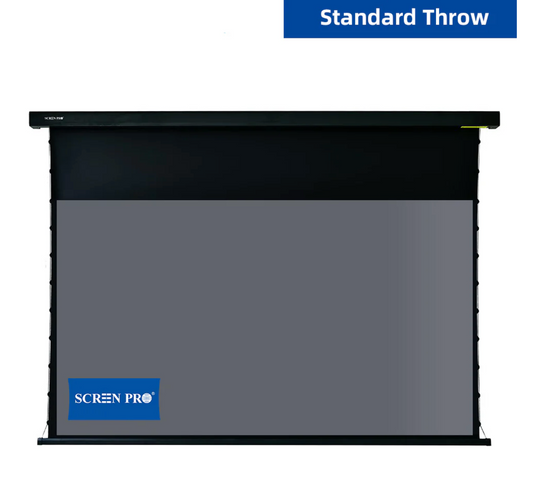 TJ Series Motorized Tab-Tension Black Diamond ALR Screen — widok frontowy long throw | SounDemo