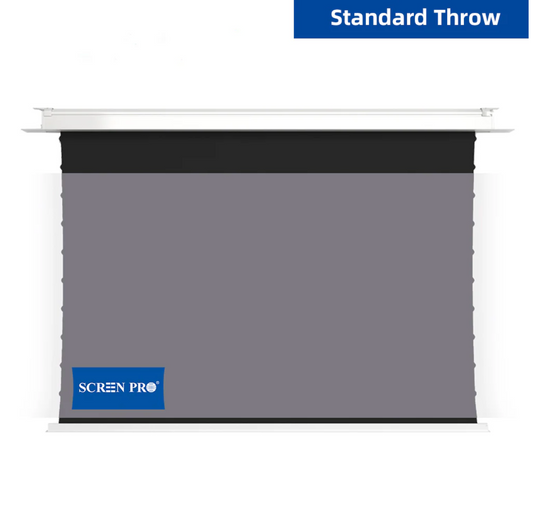 TI Series In-Ceiling Motorized Black Diamond ALR Screen — widok frontowy long throw | SounDemo