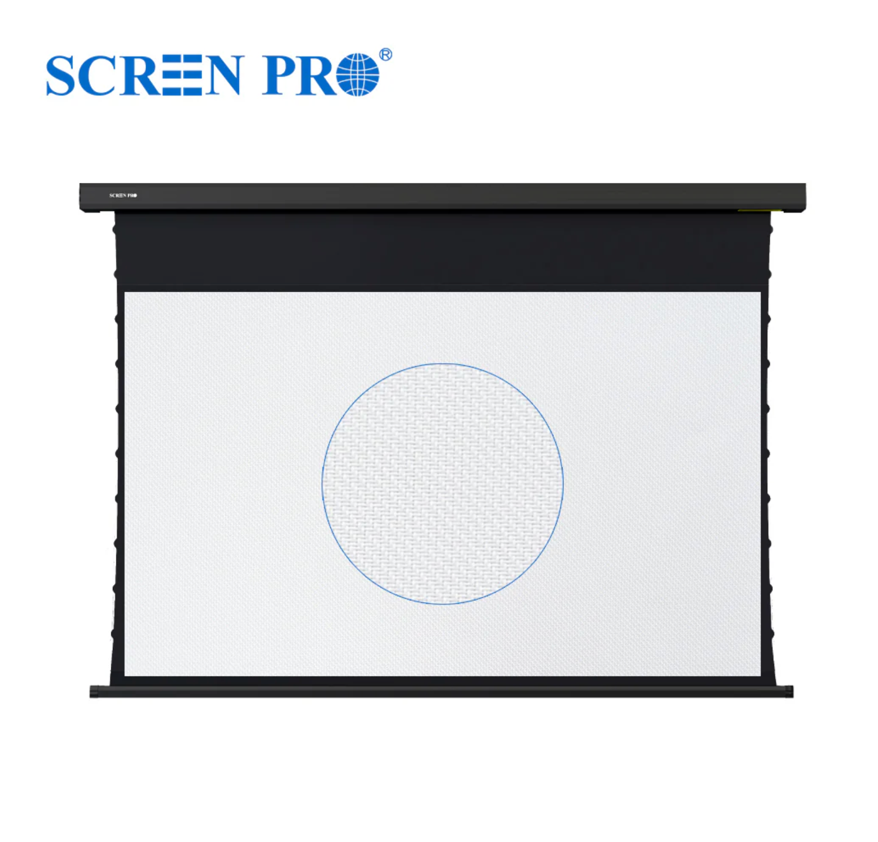TJ Series Motorized Acoustic Transparent Screen — zmechanizowany ekran akustyczny widok frontowy | SounDemo