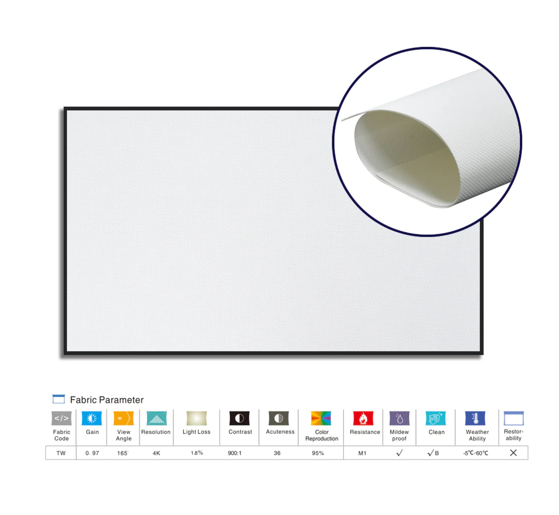 Ekran FZ akustyczny fixed frame — ultracienka rama aluminiowa 7mm, niemal bezramkowy | SounDemo